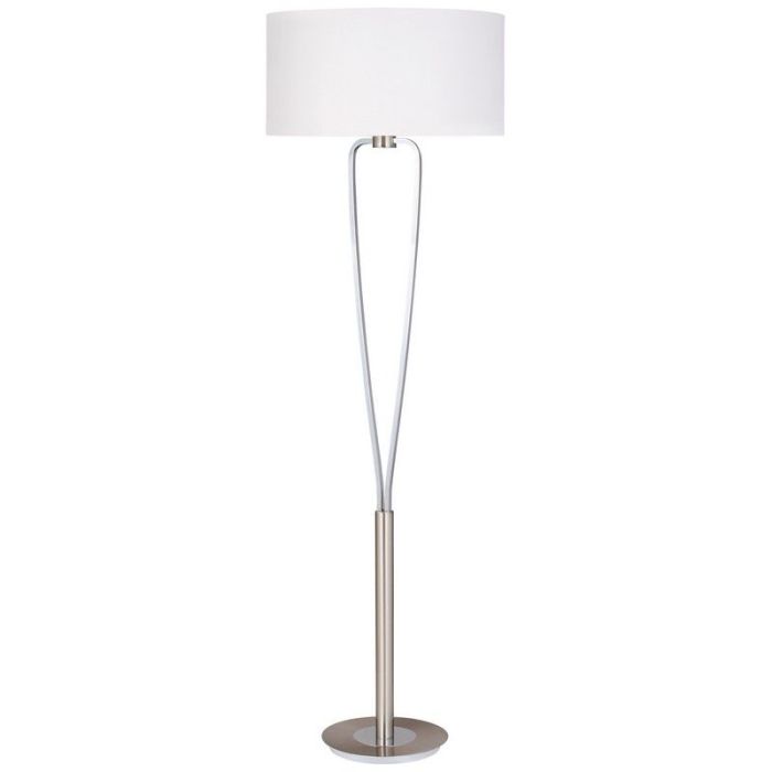 Lampada da terra moderna in nichel, Lola, con interruttore