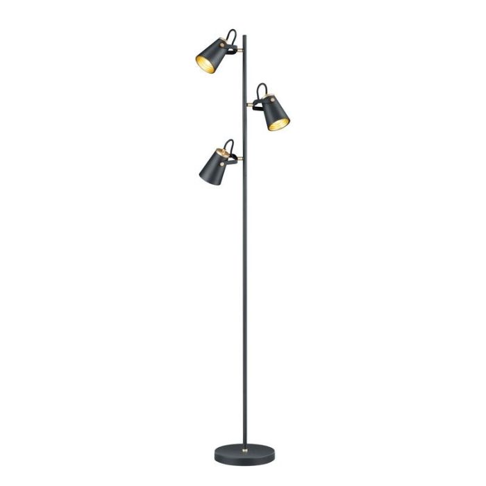 Lampada da terra moderna nera, Skals, con interruttore