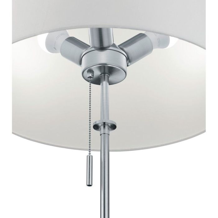 Lampada da terra classica in nichel, Niva, con interruttore a strappo