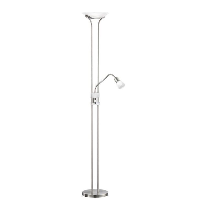 Lampada da terra classica in nichel, Selin, 4,5W, 3000K LED, con interruttore