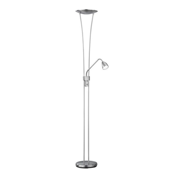 Lampada da terra classica in nichel, Stijn, 20W, 3000K LED, con interruttore