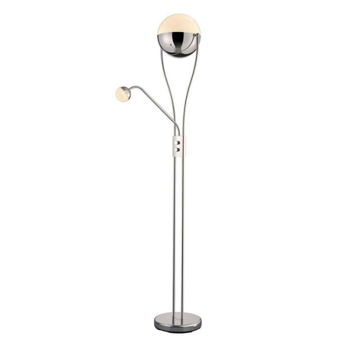Lampada da terra retrò cromata, Xelly, 22W, 3000K LED, con interruttore