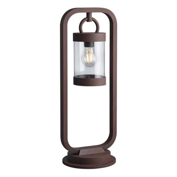 Lampione da giardino con sensore crepuscolare moderno color ruggine, Sambesi, IP44