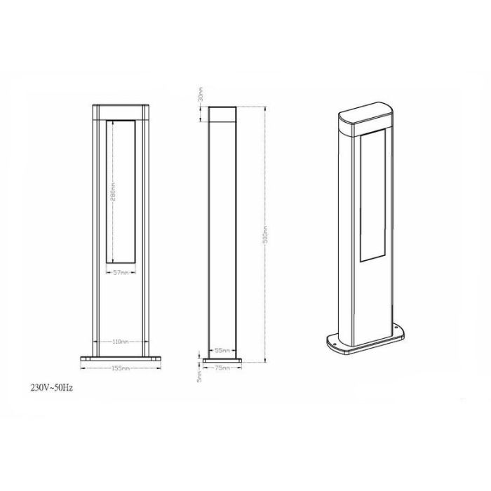 Lampada da esterno moderna antracite, Yndira, 5,5W, 3000K LED, IP54
