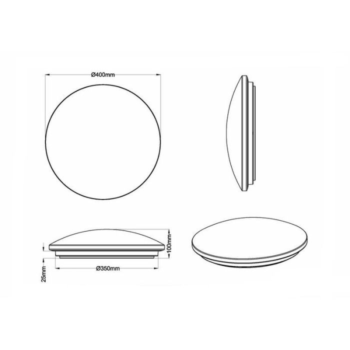 Plafoniera moderna bianca, Fly, 22W, 3000K LED, con telecomando