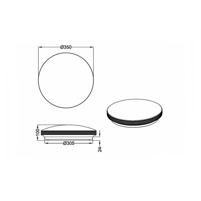 Lampada da soffitto da bagno cromata in plastica, Brunella, 18W, 3000K LED, IP44
