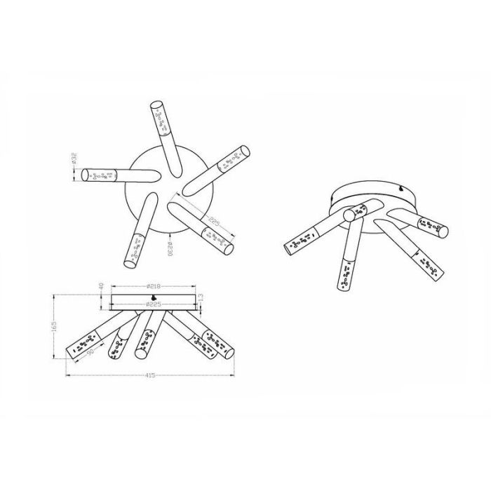 Lampada da soffitto da bagno design cromata, Delfina, 3,1W, 3000K LED, IP44