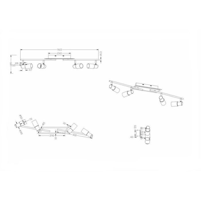 Faretto da soffitto grigio in vetro, Morely, 4,3W, 3000K LED