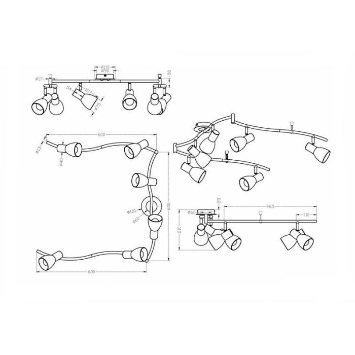 Faretto da soffitto moderno in nichel, Gustav