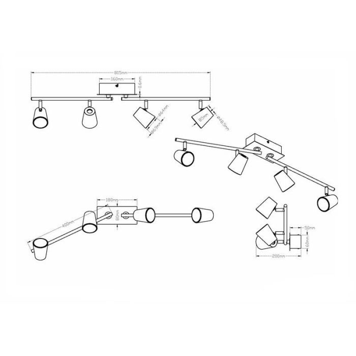 Faretto da soffitto bianco in vetro, Laysha, 6W, 3000K LED