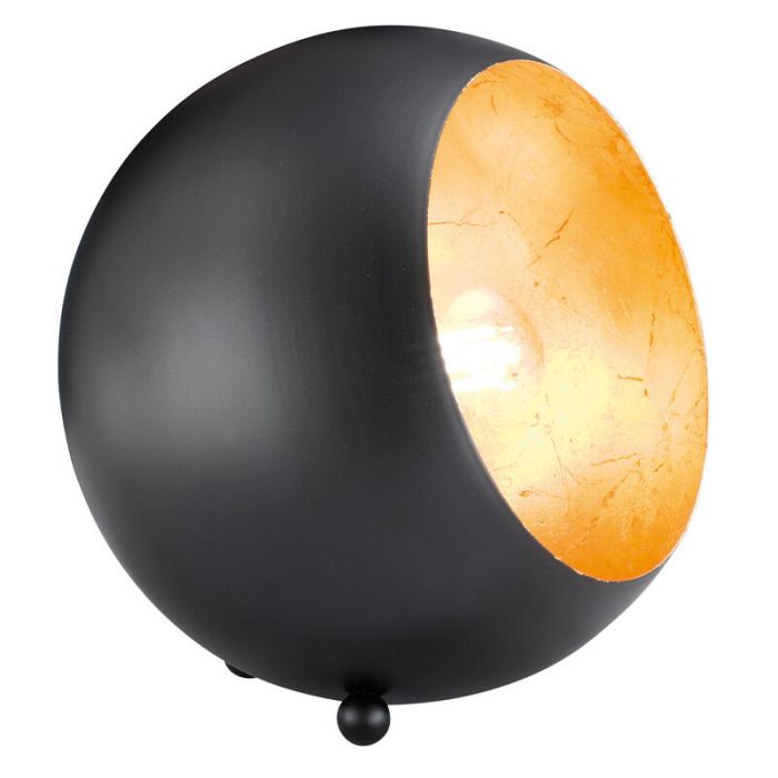 Lampada da tavolo moderna nera, Berdan, con interruttore