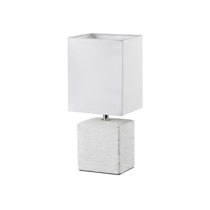 Lampada da tavolo in ceramica bianca, Karola, con interruttore