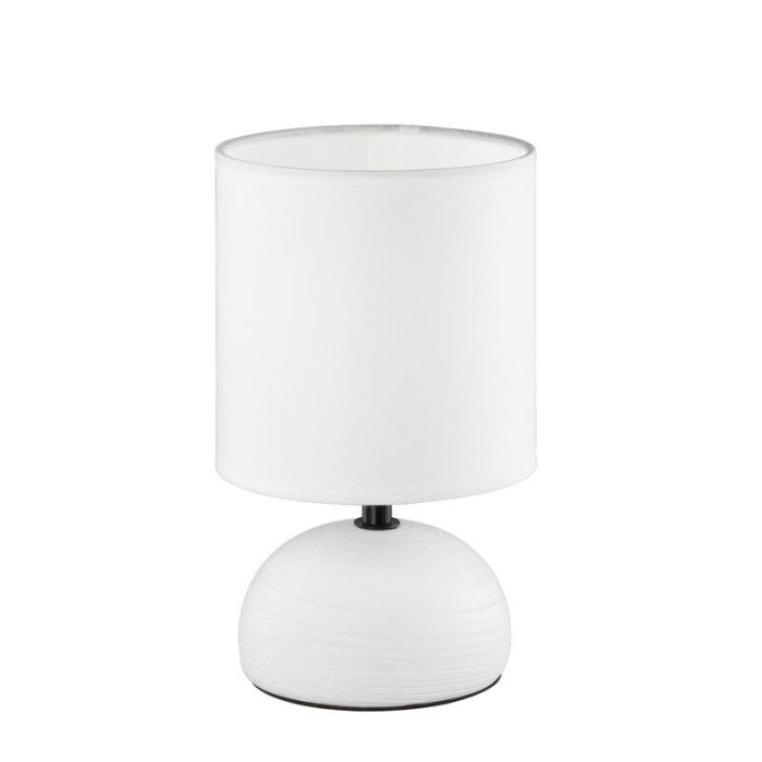 Lampada da tavolo in ceramica bianca, Yeraz, con interruttore