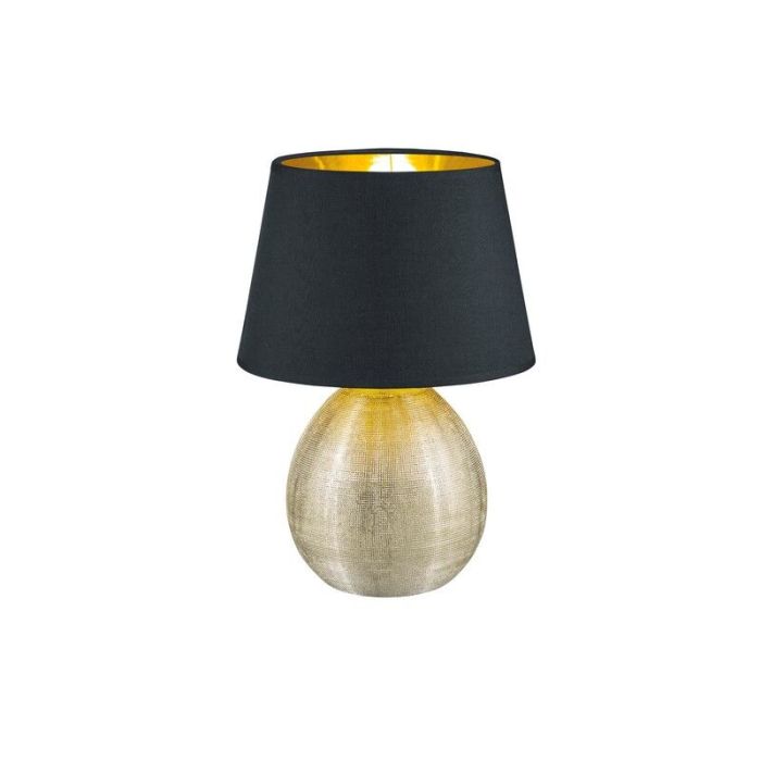 Lampada da tavolo in ceramica dorata, Yet, con interruttore
