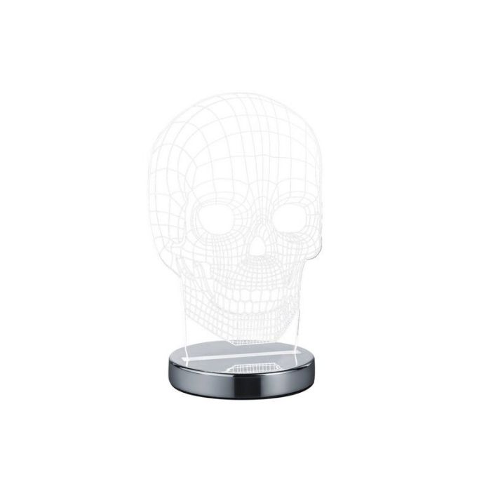 Lampada da tavolo design cromata, Berjan, 7W, bianco regolabile tra caldo e freddo LED, con interruttore