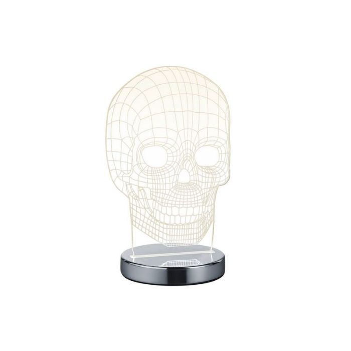 Lampada da tavolo design cromata, Berjan, 7W, bianco regolabile tra caldo e freddo LED, con interruttore