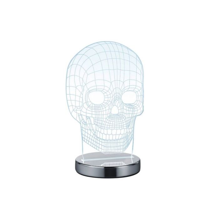 Lampada da tavolo design cromata, Berjan, 7W, bianco regolabile tra caldo e freddo LED, con interruttore