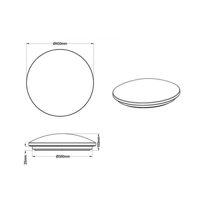 Plafoniera bianca in plastica, Vanysia, 18W, 4000K LED, IP44