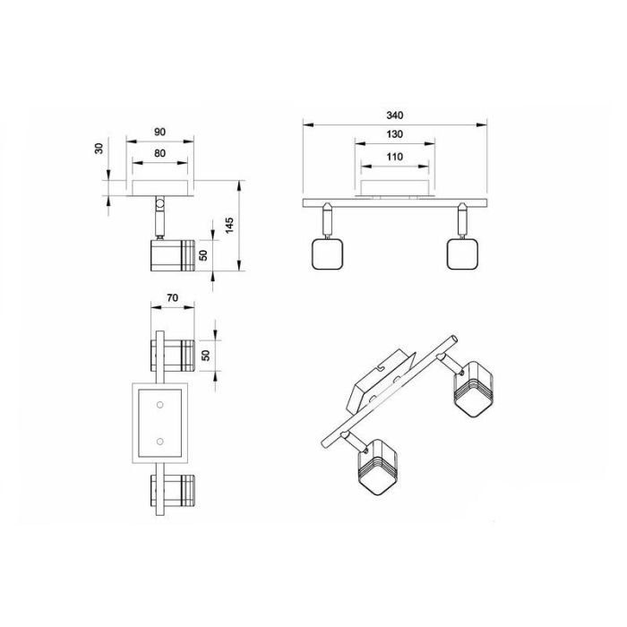 Faretto da soffitto moderno in nichel, Kolind, 4W, 3000K LED
