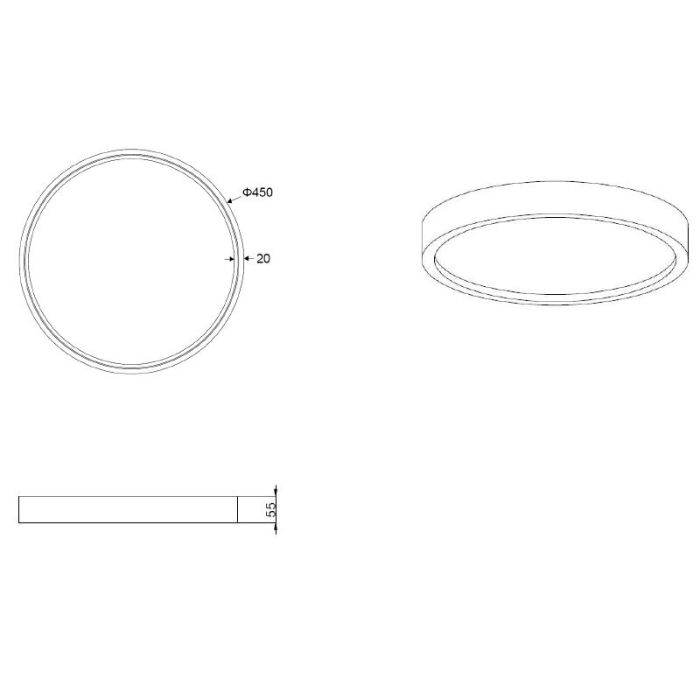 Plafoniera moderna tortora, Destin, 29W, bianco regolabile tra caldo e freddo LED