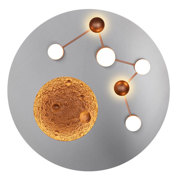 Plafoniera moderna argenta, Gilberto, 42W, bianco regolabile tra caldo e freddo LED, dimmer in 3 fasi