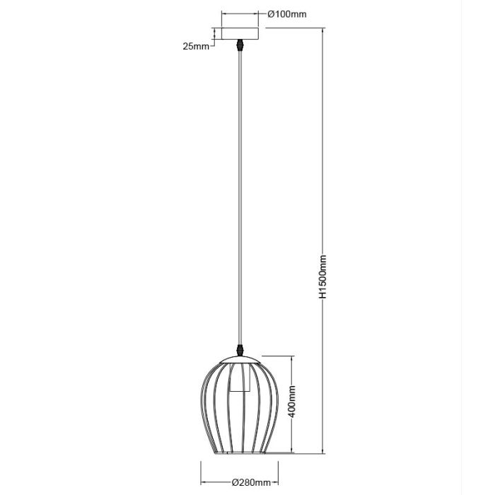 Lampada a sospensione industriale nera, Dilano
