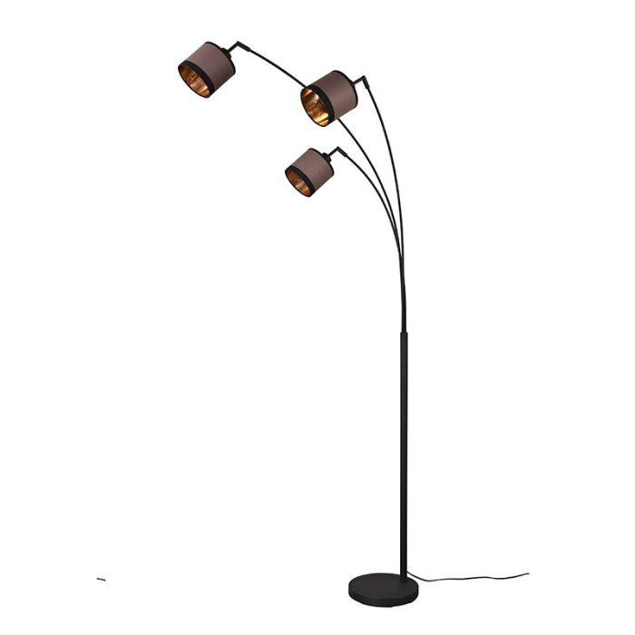Lampada ad arco moderna tortora, Denley, con interruttore
