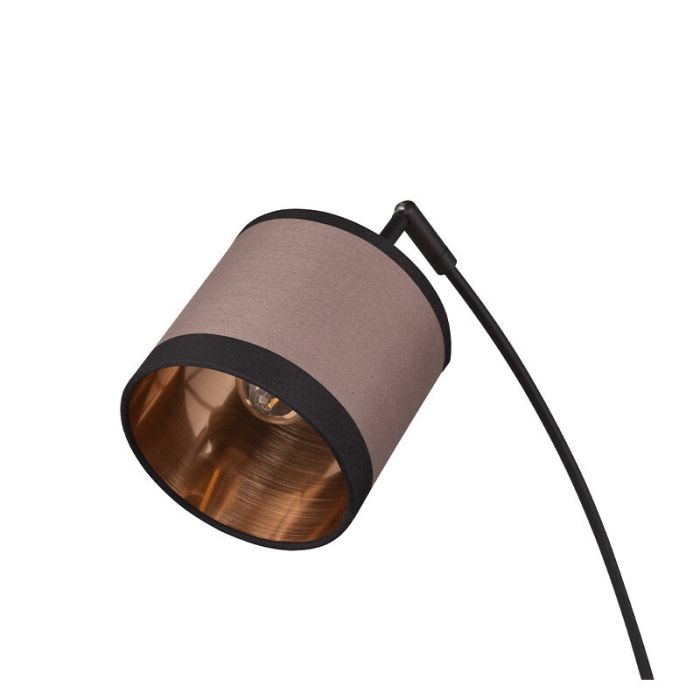 Lampada ad arco moderna tortora, Denley, con interruttore