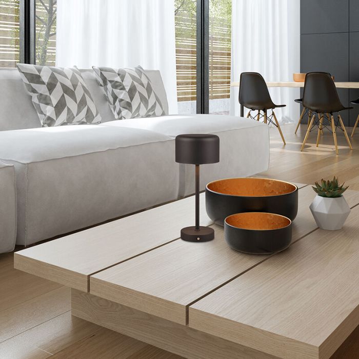 Lampada da tavolo moderna nera, Dustin, 1,5W, 3000K LED, controllo touch