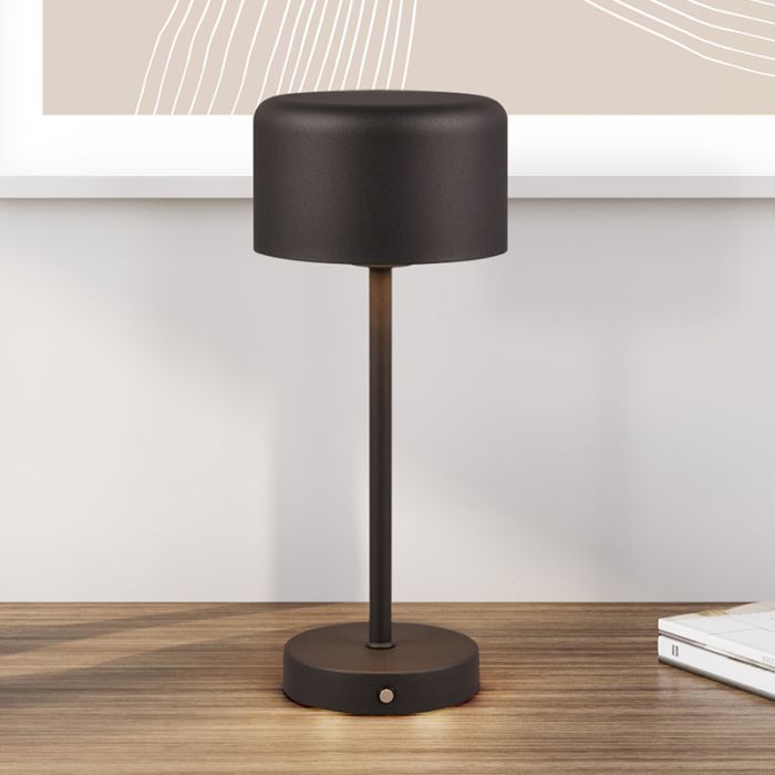 Lampada da tavolo moderna nera, Dustin, 1,5W, 3000K LED, controllo touch