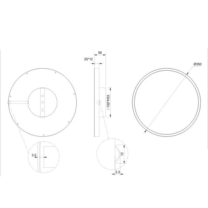 Plafoniera design nera, Gilbert, 20W, 3000K LED