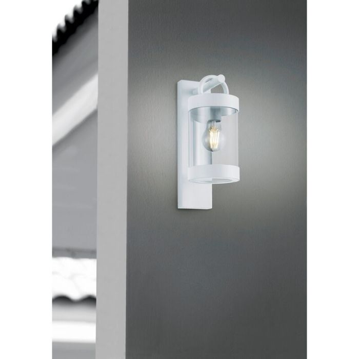 Applique da esterno con sensore crepuscolare moderna bianca, Sambesi, IP44
