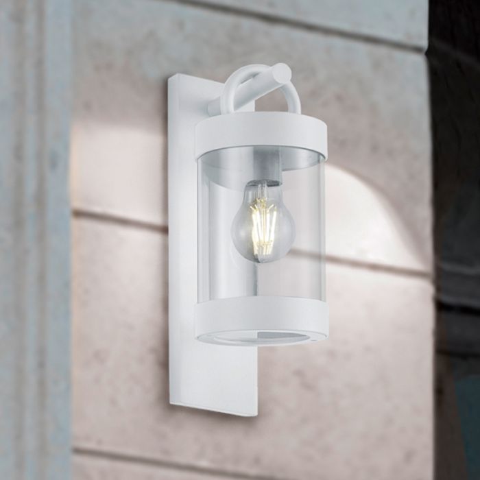 Applique da esterno con sensore crepuscolare moderna bianca, Sambesi, IP44