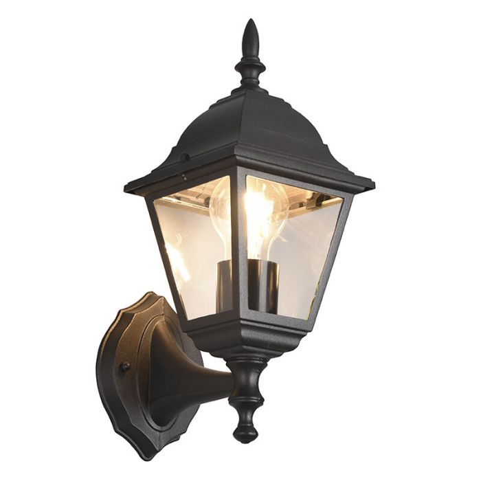 Lampada da esterno classica nera, Lavina, IP44