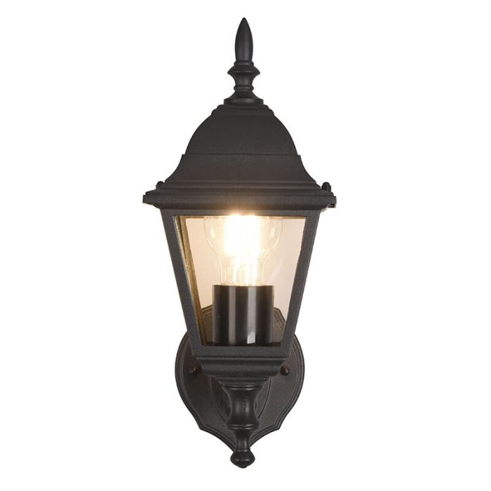 Lampada da esterno classica nera, Lavina, IP44