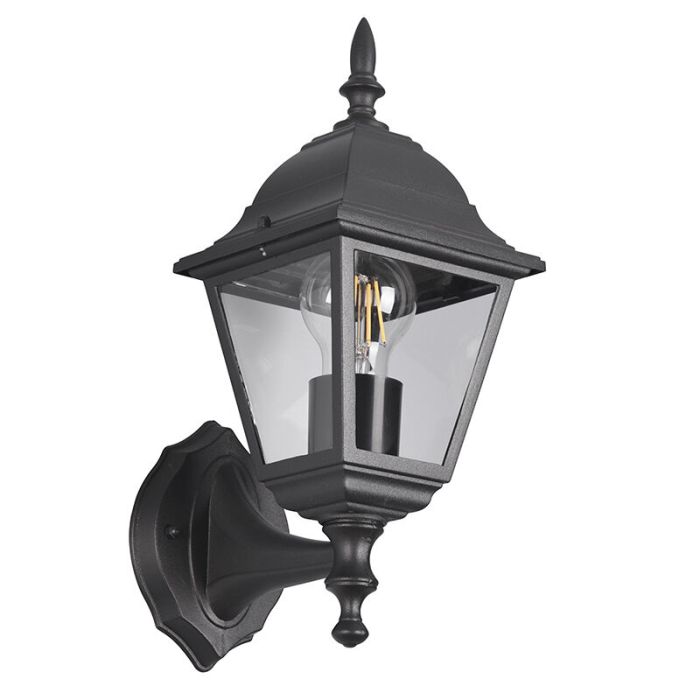 Lampada da esterno classica nera, Lavina, IP44