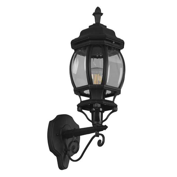 Lampada da esterno classica nera, Evander, IP23