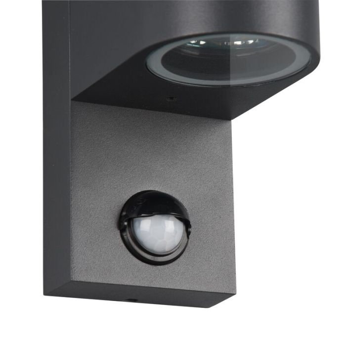 Applique da esterno con sensore di movimento moderna antracite, Laurien, IP44