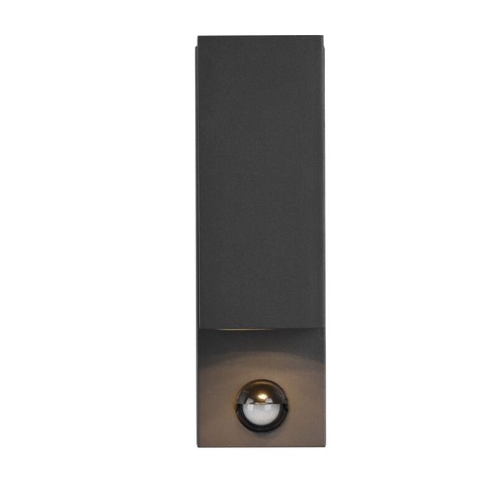Applique da esterno con sensore di movimento moderna antracite, Laurien, IP44