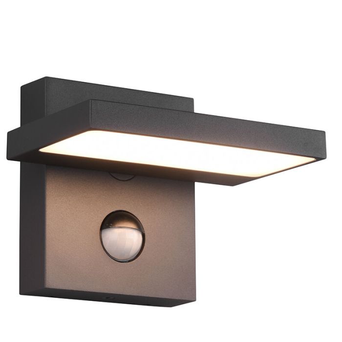 Applique da esterno con sensore di movimento moderna antracite, Tabita, 8W, 3000K LED, IP54