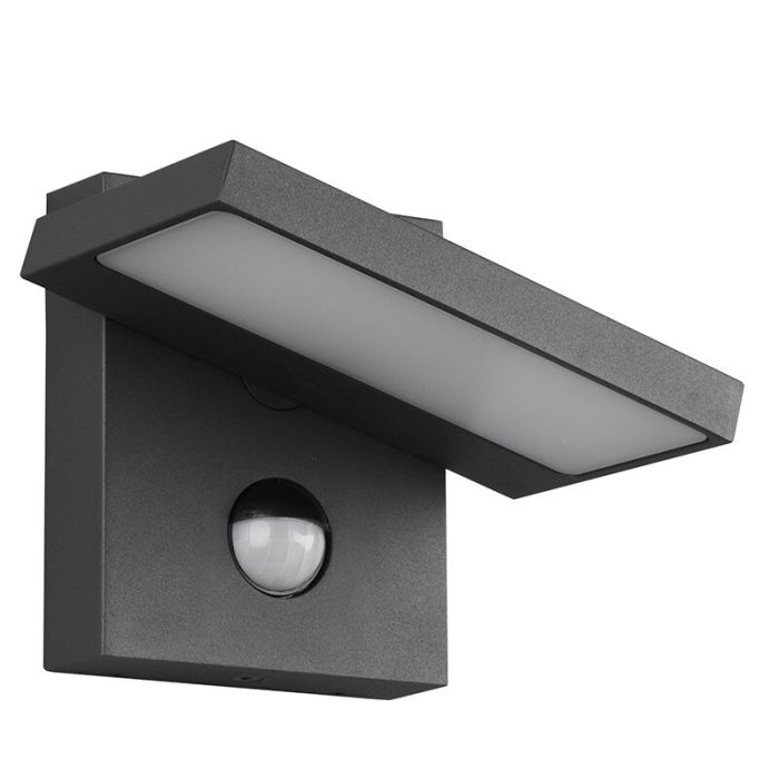 Applique da esterno con sensore di movimento moderna antracite, Tabita, 8W, 3000K LED, IP54