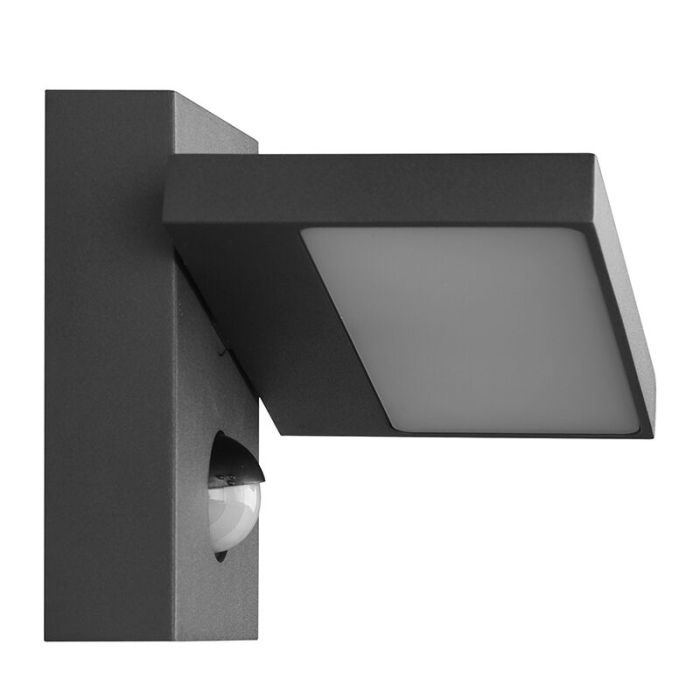 Applique da esterno con sensore di movimento moderna antracite, Tabita, 8W, 3000K LED, IP54