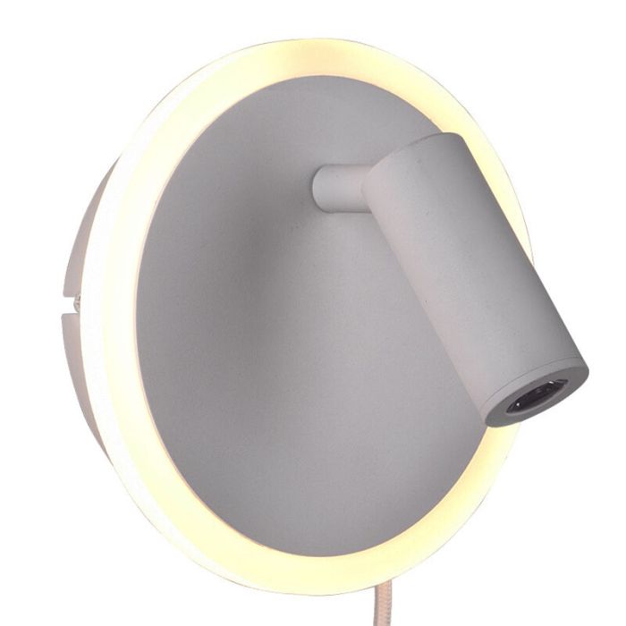 Applique da parete moderna bianca, Sirias, 5W, 3000K LED, con interruttore