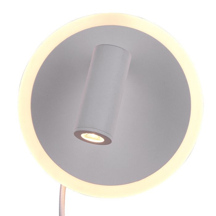 Applique da parete moderna bianca, Sirias, 5W, 3000K LED, con interruttore