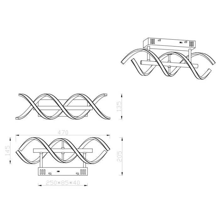 Applique da parete design cromata, Sylvian, 22W, bianco regolabile tra caldo e freddo LED, dimmer in 3 fasi