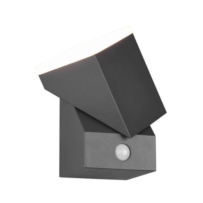 Applique da esterno con sensore di movimento moderna antracite, Liron, 7W, 3000K LED, IP54