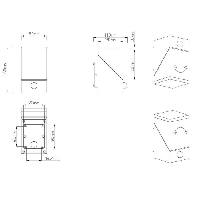 Applique da esterno con sensore di movimento moderna antracite, Liron, 7W, 3000K LED, IP54