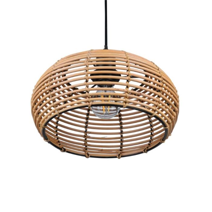 Lampada a sospensione in rattan marrone, Nesrine