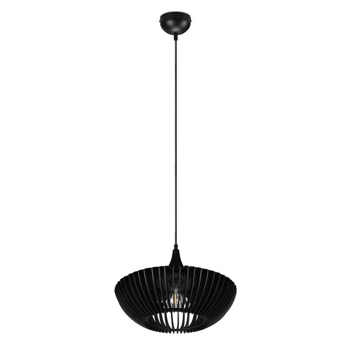 Lampada a sospensione in legno nera, Mirjan