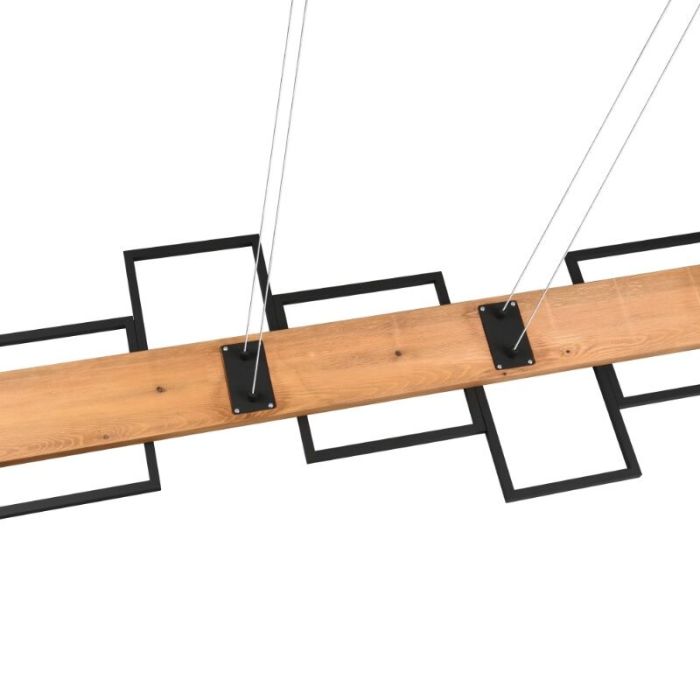 Lampada a sospensione in legno marrone, Justian, 42W, 3000K LED, dimmer in 3 fasi